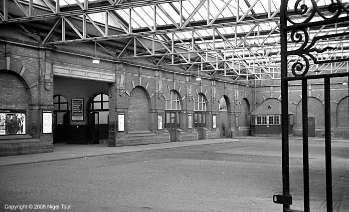 Old photo of Leicester Central station entrance hall