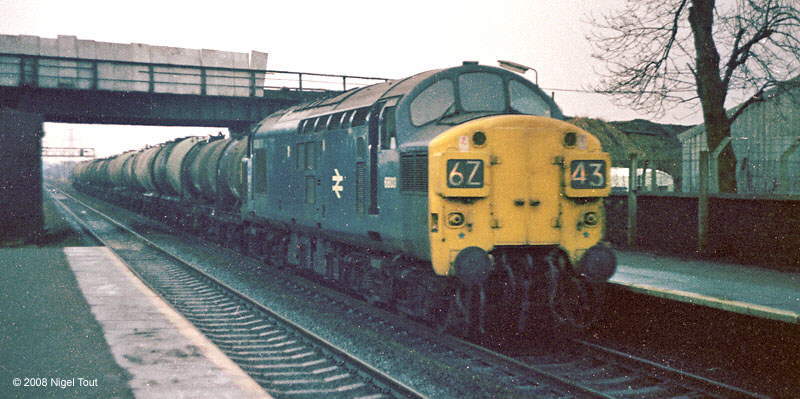 Train under bridge