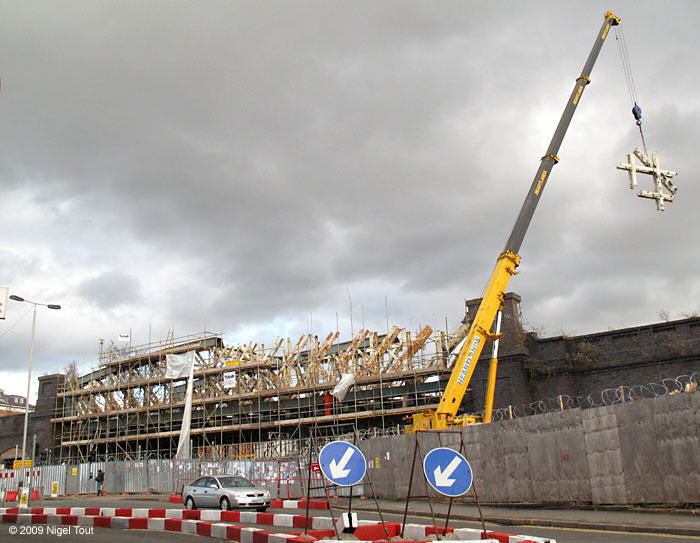 Braunstone Gate bridge “Bowstring” bridge under demolition, GCR