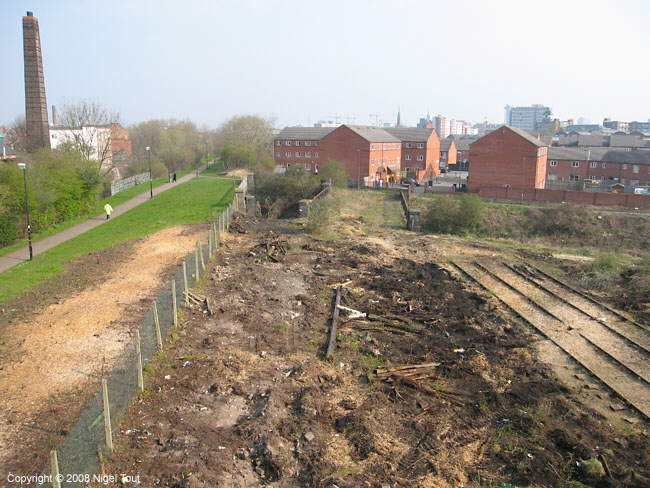 Cleared trackbed, north