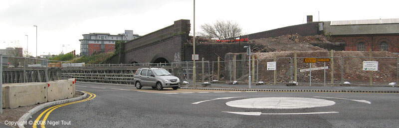 Temporary road during demolition of Upperton Road viaduct GCR, Leicester