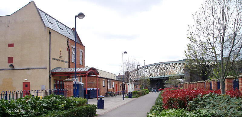 Braunstone Gate "Bowstring" bridge, GCR, and sports hall Leicester