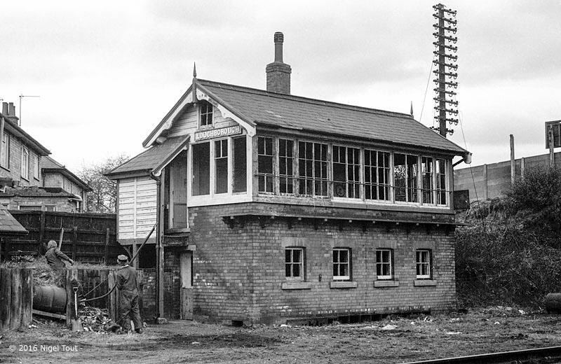 Derelict Loughborough Central signal box, 1973
