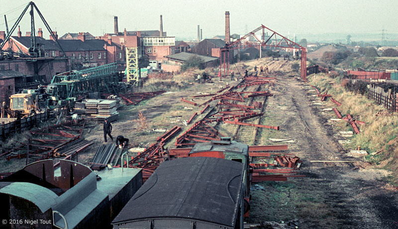 GCR Loughborough Central locomotive shed under construction, 1973