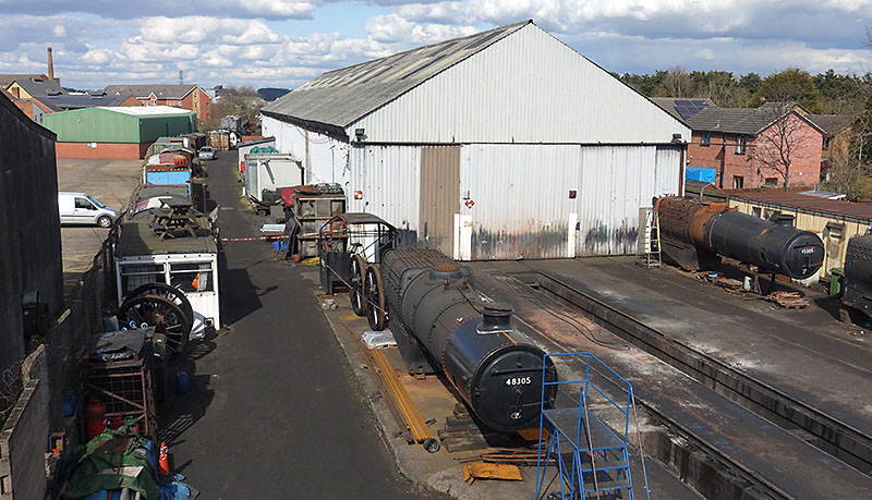 GCR 'Bridging the Gap' route of new track past locomotive shed