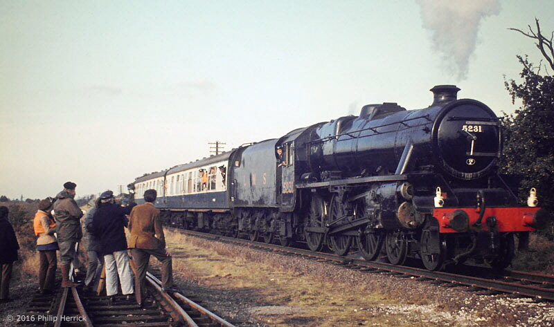 Black five 5231 on TV, Quorn & Woodhouse, 1973